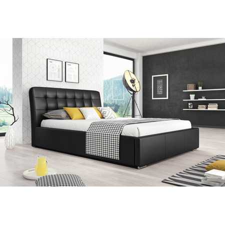 MALAGA kárpitozott ágy (fekete) 140x200cm TT-FURNITURE