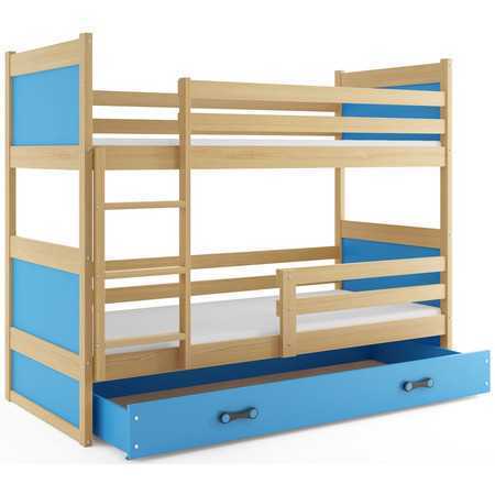Gyerek emeletes ágy RICO 200x90 cm Fenyő Kék BMS