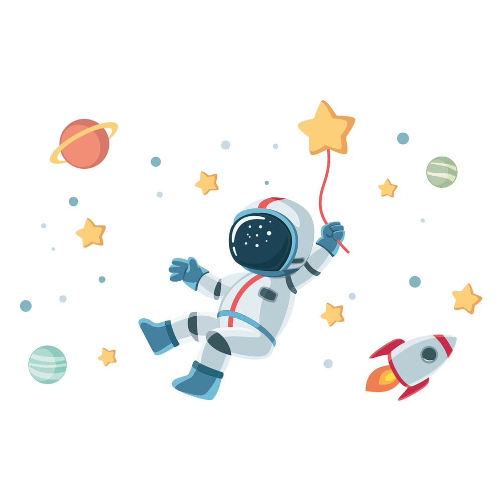 Astronaut in Starry Space gyerek falmatrica