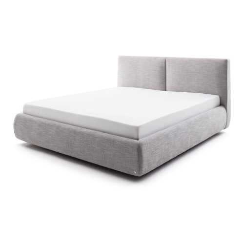 Atesio világosszürke kétszemélyes ágy ráccsal és tárolóhellyel