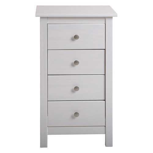 Berna fehér 4 fiókos komód tömör borovi fenyőből - Marckeric