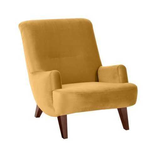 Brandford Suede sárga fotel barna lábakkal - Max Winzer