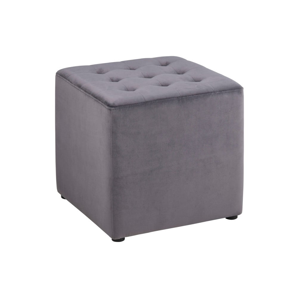 Bryan szürke bársony puff - Actona