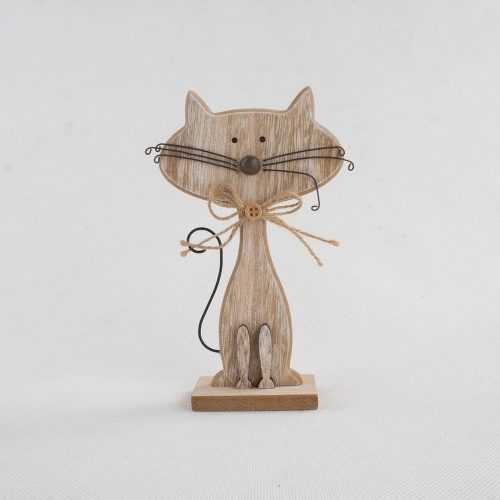 Cats macska alakú fa dekoráció