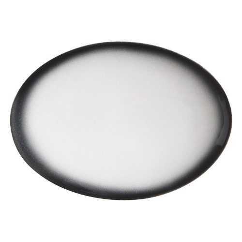 Caviar ovális fehér-fekete kerámia tányér