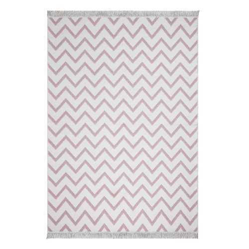 Duo fehér-rózsaszín pamut szőnyeg