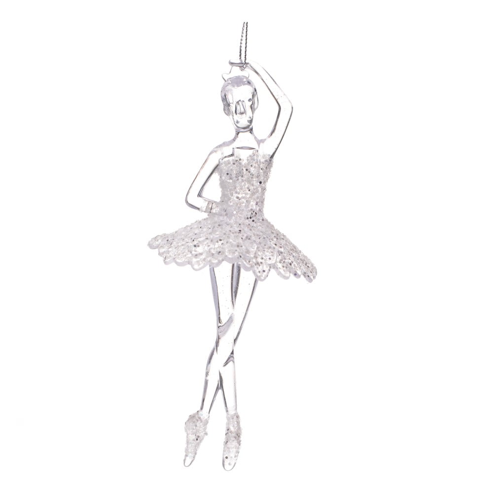 Ezüst színű balerina függő dekor