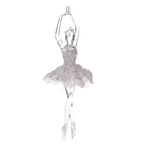 Ezüst színű balerina függő dekor