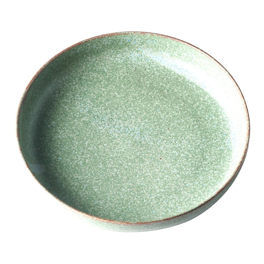 Fade zöld kerámia desszertes tányér