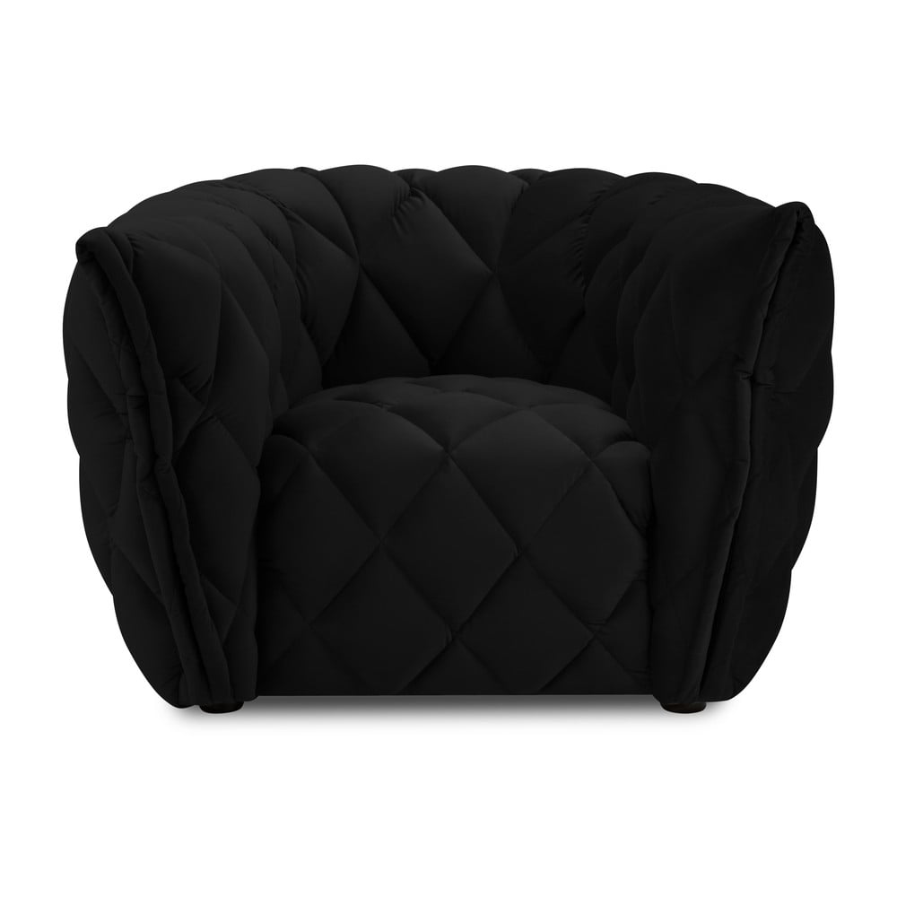 Flandrin fekete fotel bársonyhuzattal - Interieurs 86