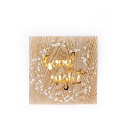 Good Night felfüggeszthető fából készült világító dekoráció - Dakls