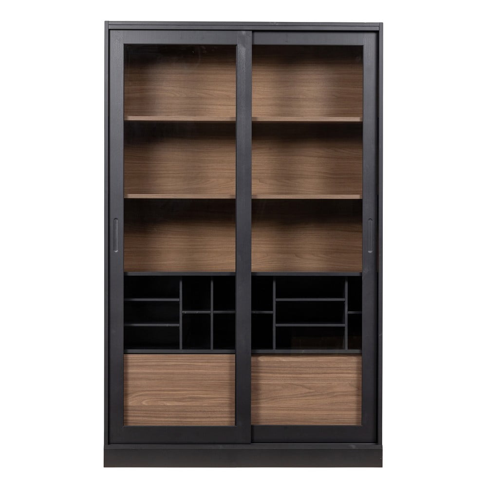 James fekete könyvszekrény tömör borovi fenyőfából - WOOOD