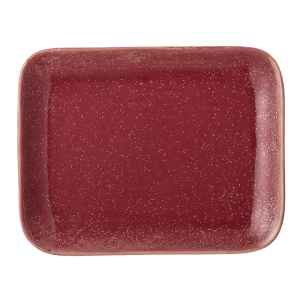 Joelle piros agyagkerámia szervírozó tányér