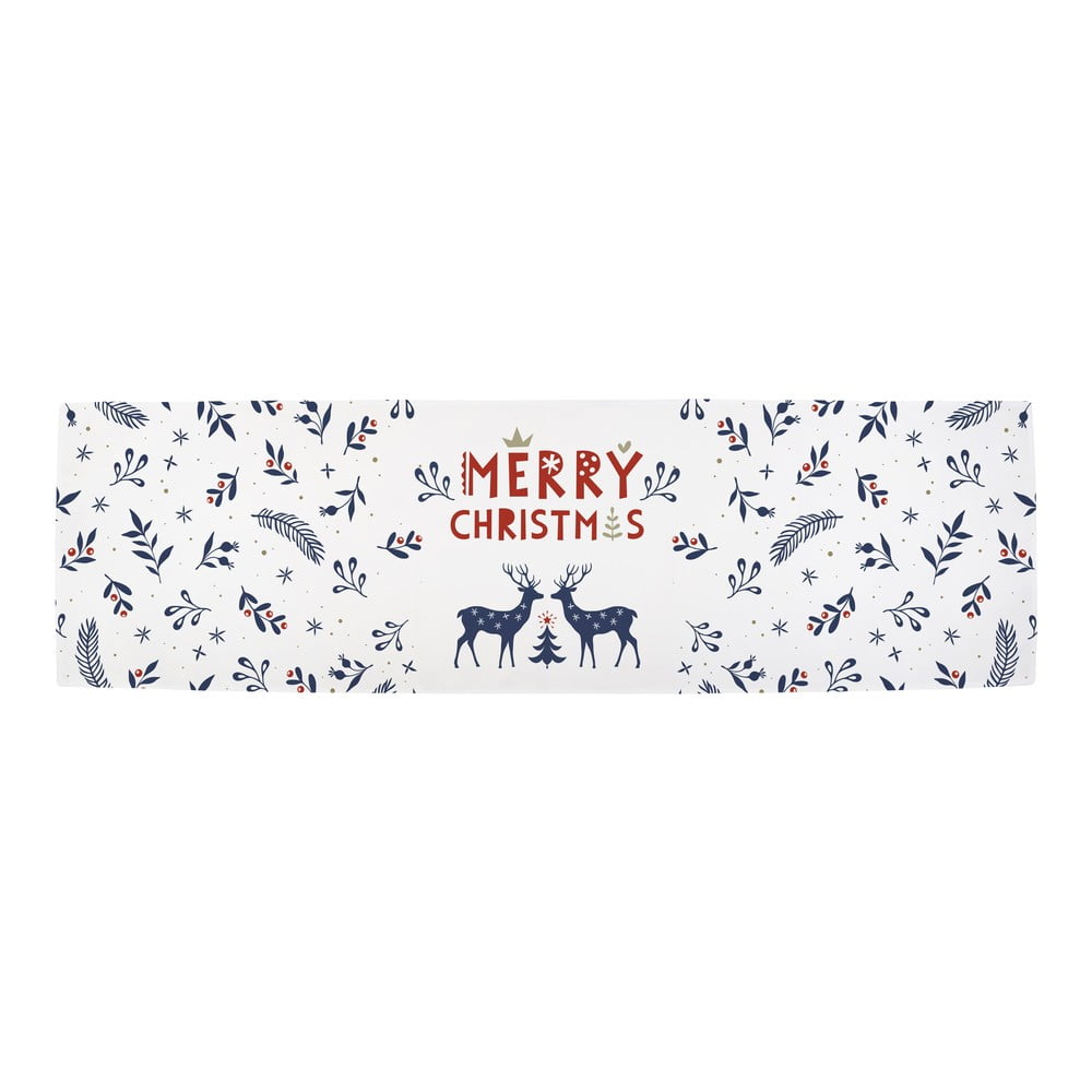 Karácsonyi pamut asztali futó 140x40 cm Merry Blue Christmas - Butter Kings