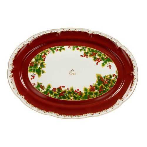 La Bacche porcelán kínáló tálca karácsonyi mintával - Brandani