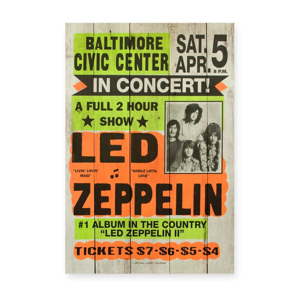 Led Zeppeling borovi fenyő falitábla