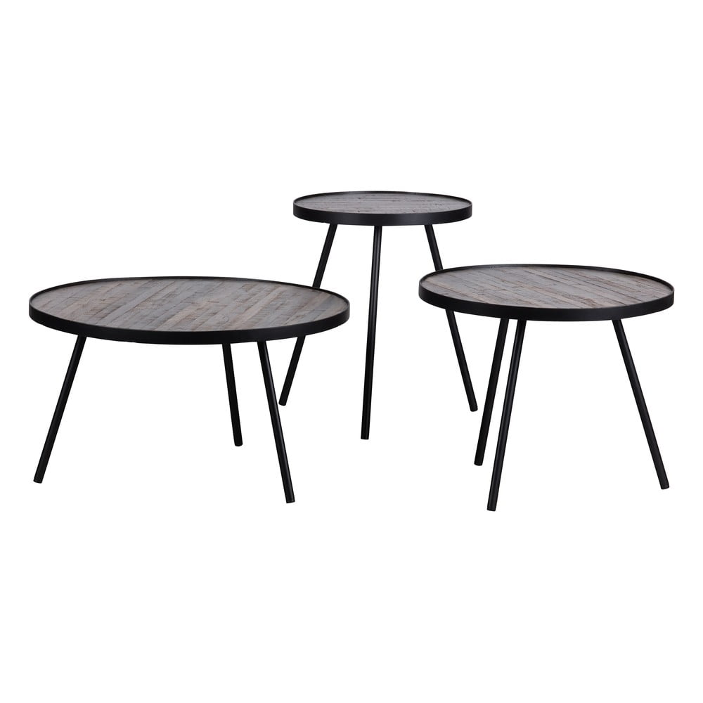 Lize 3 db teakfa tárolóasztal - WOOOD