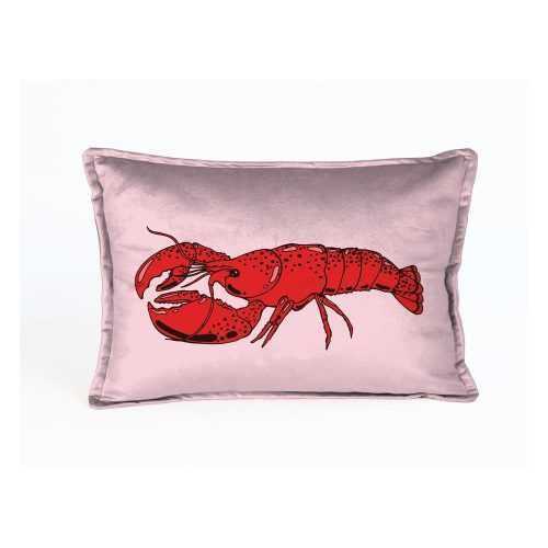 Lobster rózsaszín bársonypárna homárral