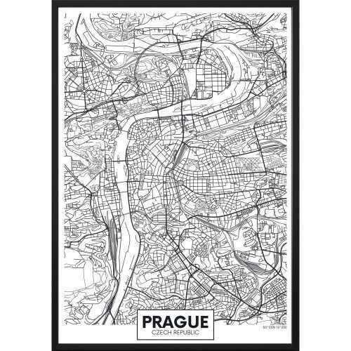 Map Prague plakát