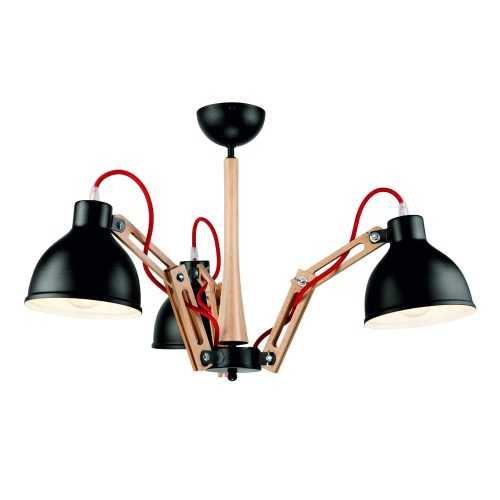 Marcello fekete háromágú függőlámpa - LAMKUR