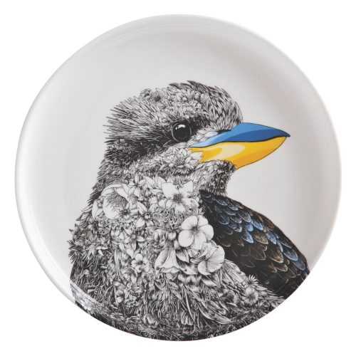 Marini Ferlazzo Kookaburra fehér porcelán tányér