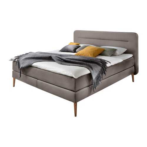 Massello barnásszürke kárpitozott franciaágy matraccal