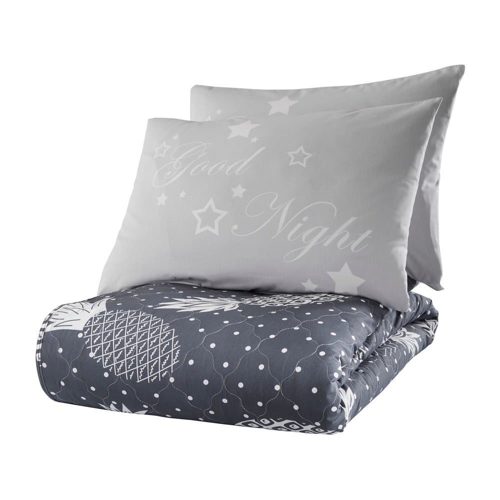 Night kék ágytakaró 2 db ranforce pamut párnahuzattal