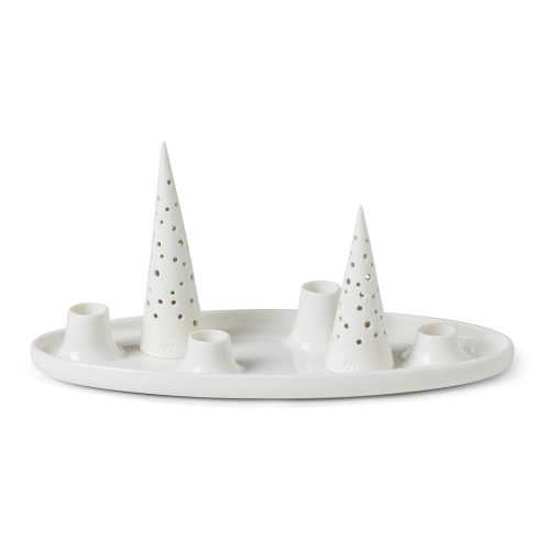Nobili fehér porcelán adventi gyertyatartó
