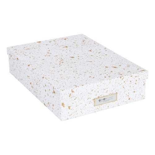 Oskar aranyszínű-fehér tárolódoboz - Bigso Box of Sweden