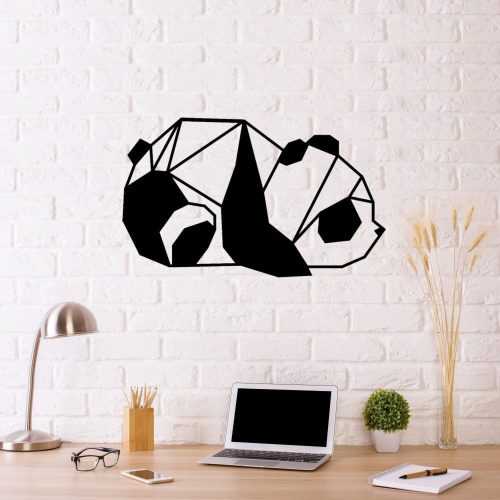 Panda fekete fém fali dekoráció