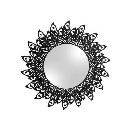 Peacock Feathers falitükör fekete keretben