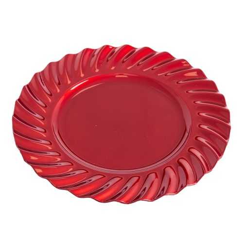 Piros kerek szervírozó tányér - Unimasa