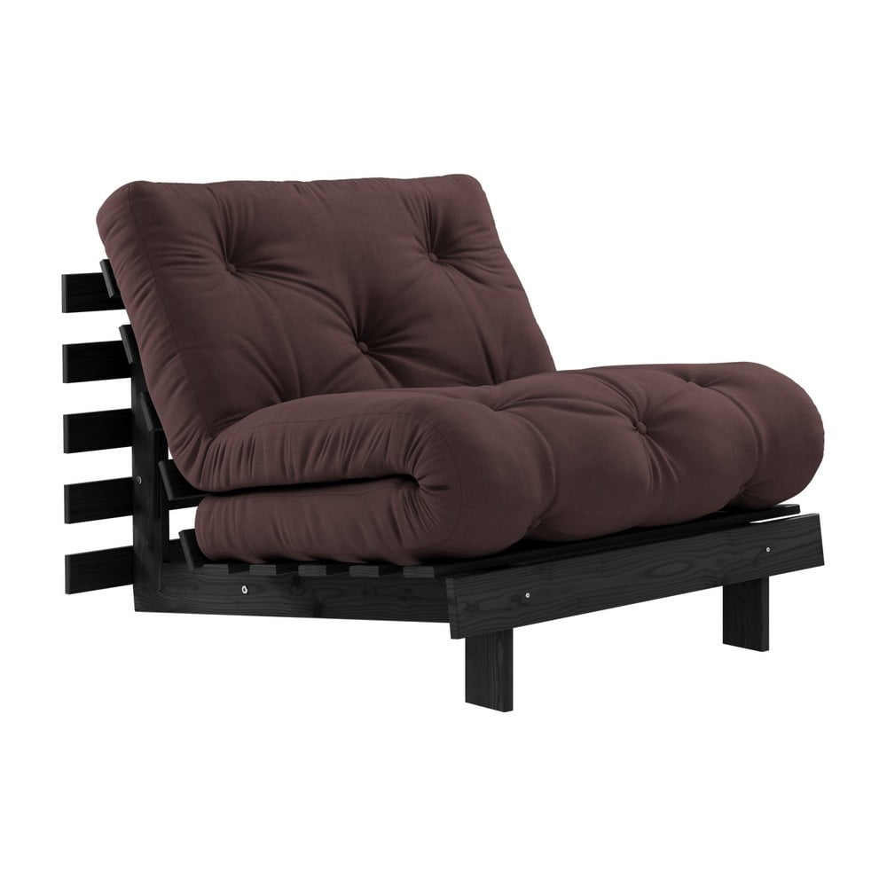 Roots Black/Brown sötétbarna kinyitható fotel - Karup Design