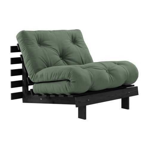 Roots Black/Olive Green zöld kinyitható fotel - Karup Design