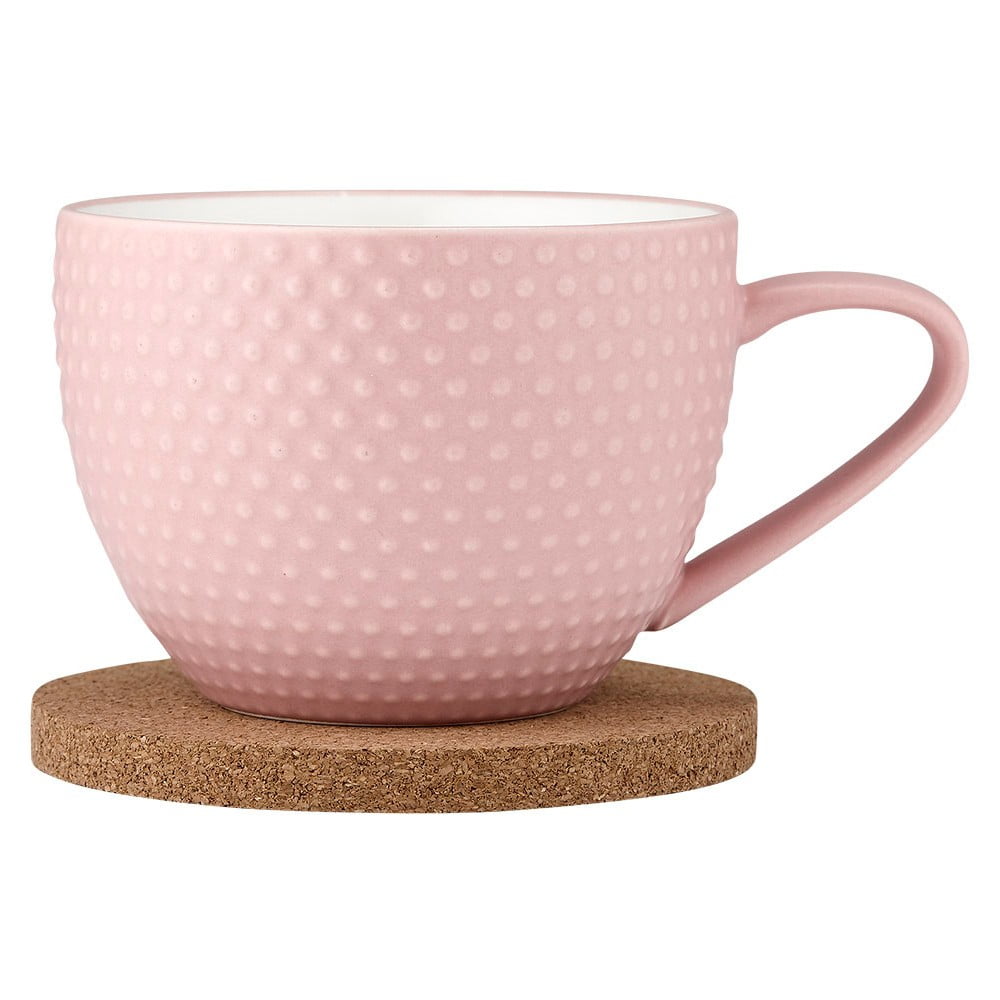 Rózsaszín porcelán bögre csészealjjal 350 ml Abode - Ladelle