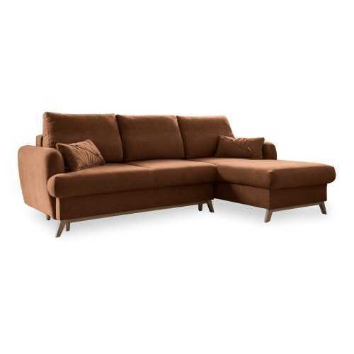 Scandic Lagom tégla-narancssárga kinyitható sarokkanapé