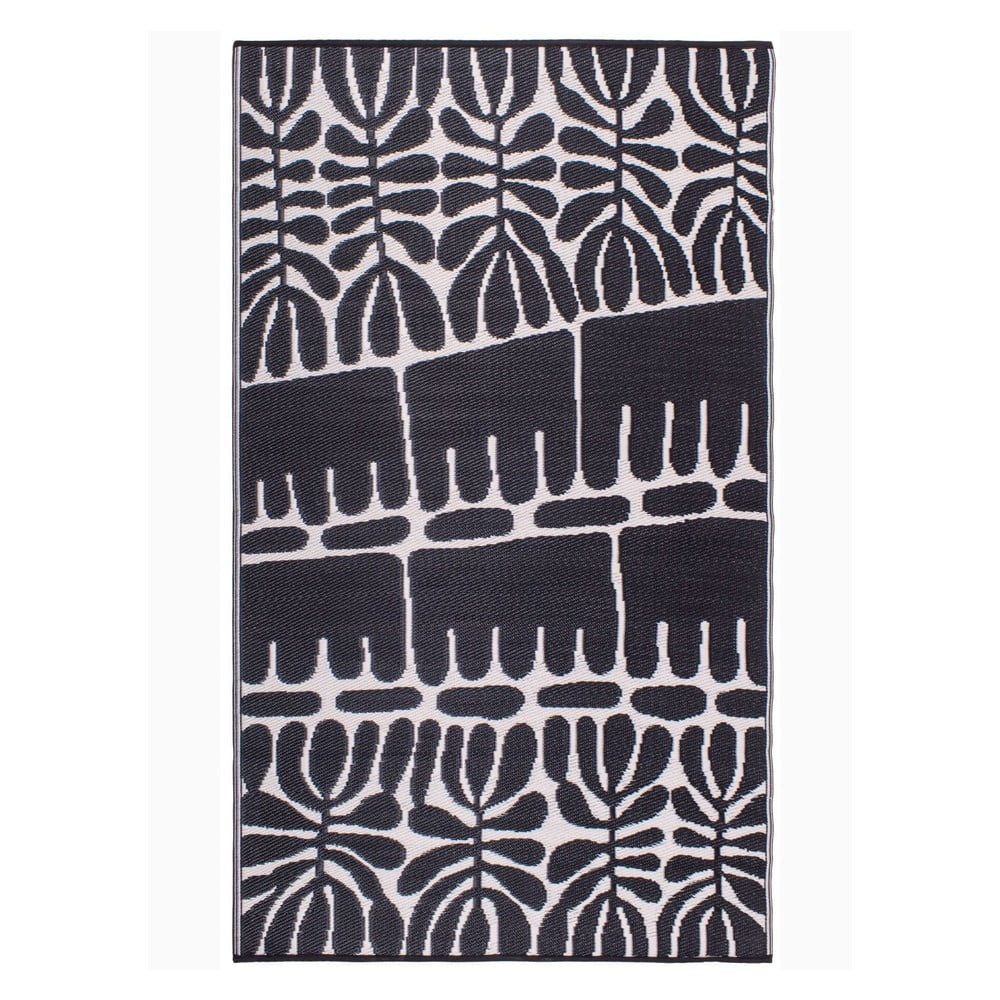 Serowe Black fekete kétoldalas kültéri szőnyeg újrahasznosított műanyagból