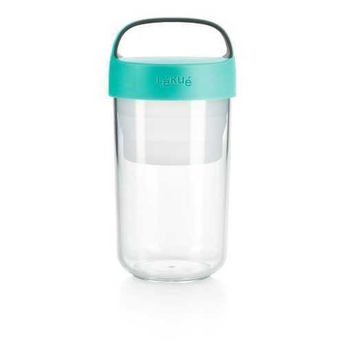 To Go leves/joghurt ételhordó müzlitartóval és türkizkék tetővel