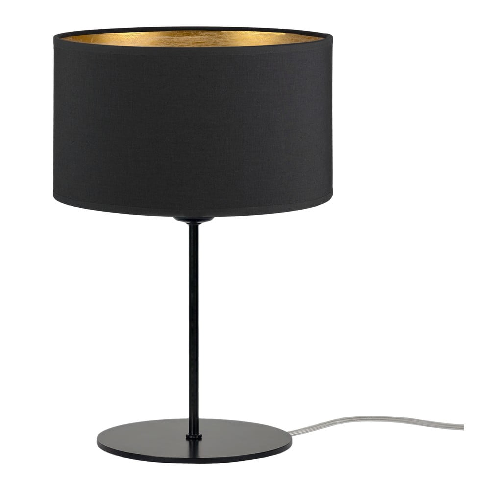 Tres S fekete asztali lámpa aranyszínű részletekkel