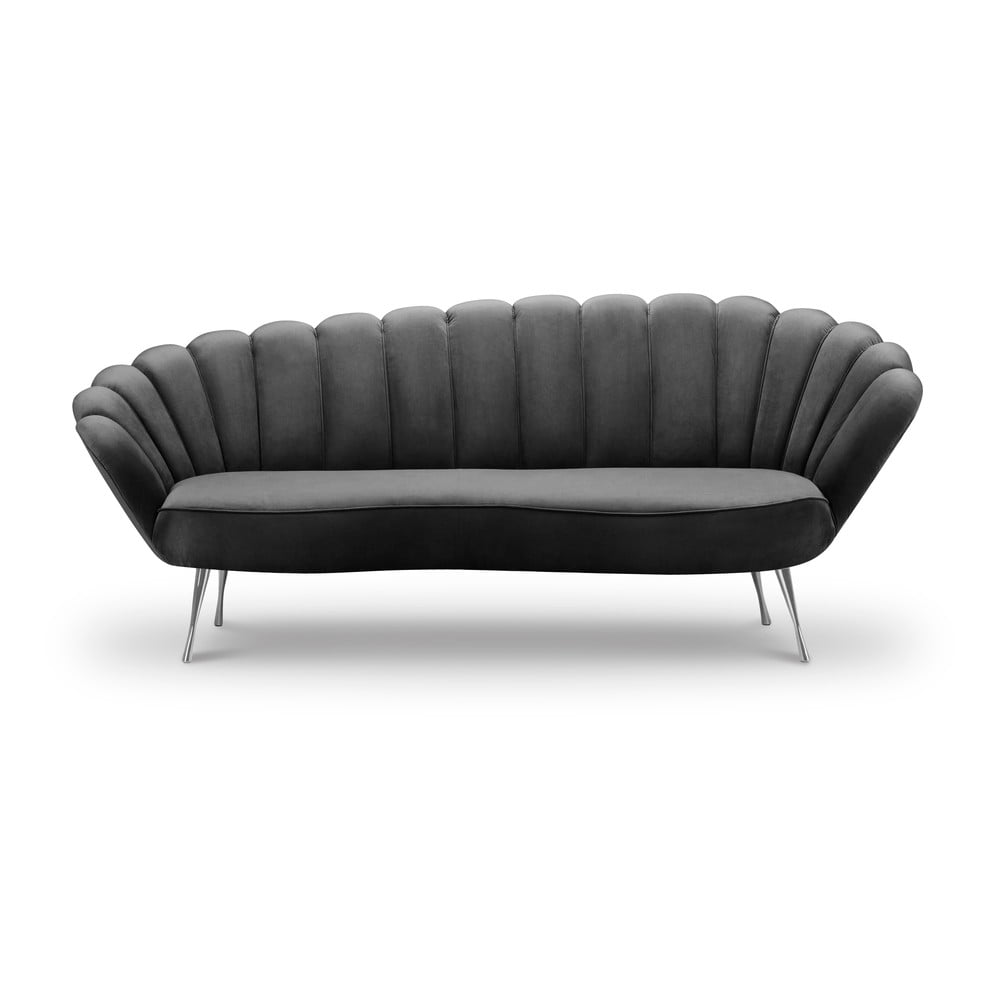 Varenne sötétszürke bársony aszimmetrikus kanapé