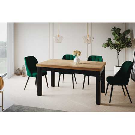 Classic összecsukható asztal (160x90cm) Kézműves tölgy Fekete Alpimeble
