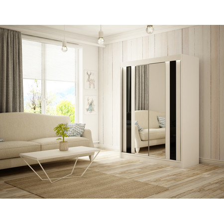 Como Gardróbszekrény (250 cm) Fekete Fehér/matt Furniture