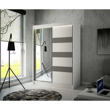 Lotse Gardróbszekrény (250 cm) Fekete Kézműves tölgy - Matt fehér Furniture