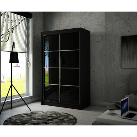 Peak III Gardróbszekrény (250 cm) Fekete Kézműves tölgy Furniture