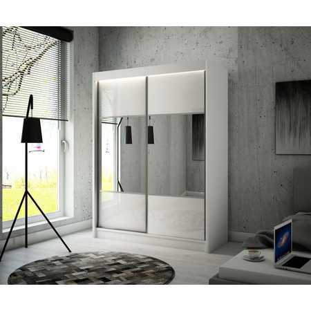 Rico Gardróbszekrény (250 cm) Csokoládé  Fehér/matt Furniture