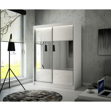 Rico Gardróbszekrény (250 cm) Fehér Fekete / matt Furniture