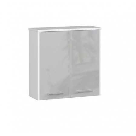 FIN W60 2D Fürdőszobai fali szekrény (metál/fehér) Akord