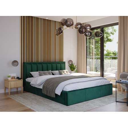 Kárpitozott ágy MOON mérete 180x200 cm Sötét zöld TT-FURNITURE