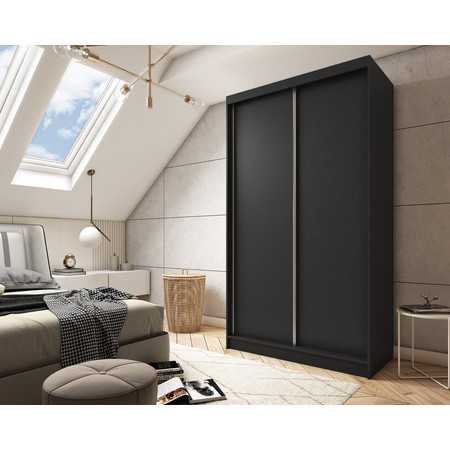 Gardróbszekrény tükör nélkül (180 cm) Fekete Furniture