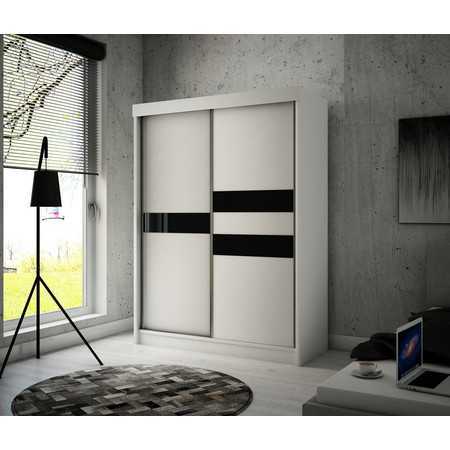Arrow Gardróbszekrény - 120 cm Vanília Fekete matt / fehér matt Furniture